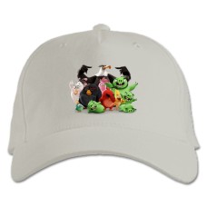 Baseball cap with Print Angry Birds And PIGGs - white