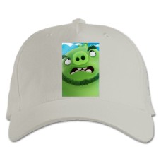 Baseball cap with Print Angry Birds Green Pig - white