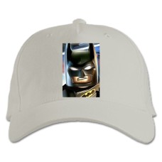 Бейсболка с принтом Лего Бэтмен Лицо - белая