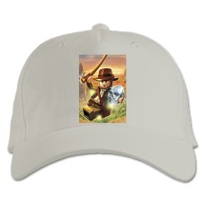 Бейсболка с принтом Лего Индиана Джонс Череп - белая