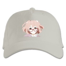 Baseball cap with Print Beyond The Boundary Kuriyama Mirai Face - white