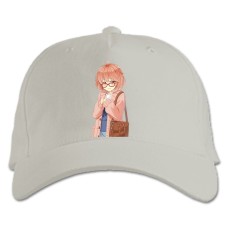Baseball cap with Print Beyond The Boundary Kuriyama Girl - white
