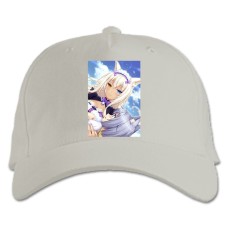 Бейсболка с принтом Неко Пара Кошачий Рай Забавные Девушки - белая