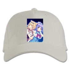 Бейсболка с принтом Неко Пара Кошачий Рай Мапл И Синнамон - белая