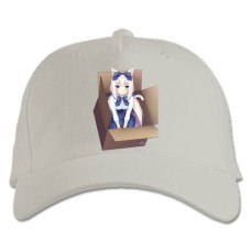 Бейсболка с принтом Неко Пара Кошачий Рай Ванилла Коробка - белая