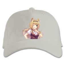 Бейсболка с принтом Неко Пара Кошачий Рай Мапл Неко - белая