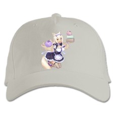 Бейсболка с принтом Неко Пара Кошачий Рай Коконат - белая