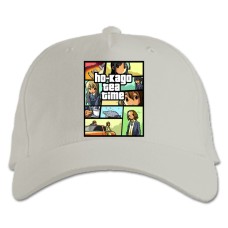 Бейсболка с принтом Кэй-Он! ГТА Издание - белая