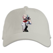 Baseball cap with Print Suicide Squad Harley Quinn - white