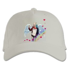 Baseball cap with Print Suicide Squad Harley Quinn Angel - white