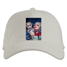 Baseball cap with Print Suicide Squad Harley Quinn With Joker - white