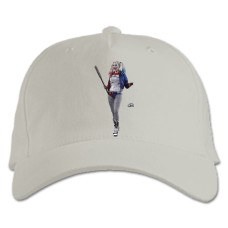 Baseball cap with Print Suicide Squad Harley Quinn Smiling - white