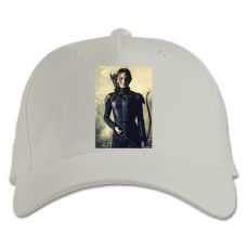 Baseball cap with Print The Hunger Games Katniss Everdeen In Black - white