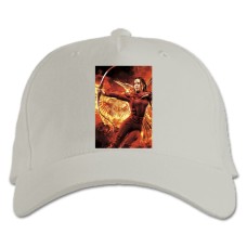 Baseball cap with Print The Hunger Games Katniss Everdeen Main Hero - white