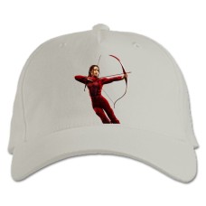 Baseball cap with Print The Hunger Games Main Hero Katniss Everdeen - white