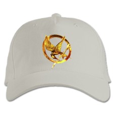 Baseball cap with Print The Hunger Games Gold Bird - white