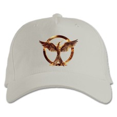 Baseball cap with Print The Hunger Games Gold Bird Sign - white
