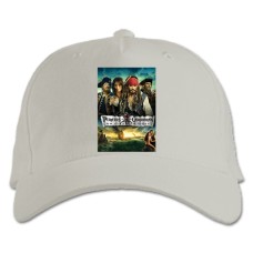 Бейсболка с принтом Пираты Карибского Моря Главная Тема - белая