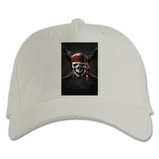 Бейсболка с принтом Пираты Карибского Моря Знак Скелет - белая