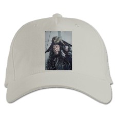 Бейсболка с принтом Пираты Карибского Моря Гектор Барбосса Герой - белая