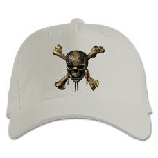 Бейсболка с принтом Пираты Карибского Моря Скелет Знак - белая