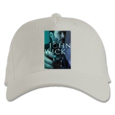 Кепка з принтом Джон Вік Логотип Принт - біла