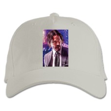 Кепка з принтом Джон Вік Гарний Герой - біла