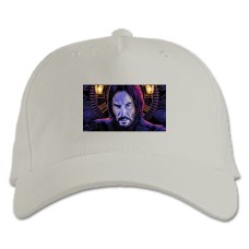 Кепка з принтом Джон Вік Арт - біла