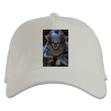 Кепка з принтом Воно Пеннивайз, Танцюючий Клоун З Шариками - біла