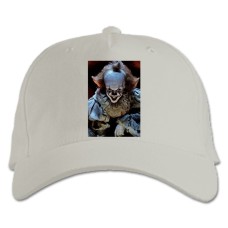 Кепка з принтом Воно Пеннивайз, Танцюючий Клоун Світлий Принт - біла