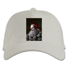 Кепка з принтом Воно Пеннивайз, Танцюючий Клоун Герой - біла