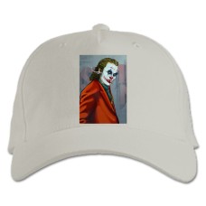 Бейсболка с принтом Джокер Курение Арт - белая