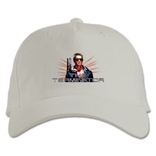 Baseball cap with Print The Terminator Arnold Schwarzenegger Logo - white