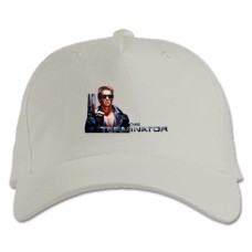 Baseball cap with Print The Terminator Logo Arnold Schwarzenegger - white