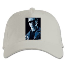 Baseball cap with Print The Terminator Arnold Schwarzenegger - white
