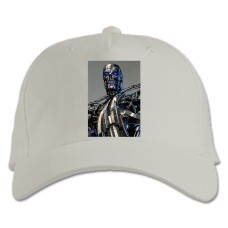 Baseball cap with Print The Terminator Robot Print - white