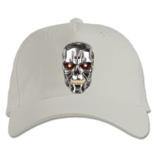 Baseball cap with Print The Terminator Head Print - white