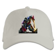 Baseball cap with Print Transformers Hero Robot Optimus Prime - white