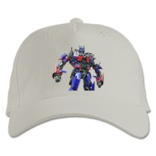 Baseball cap with Print Transformers Print With Optimus Prime - white