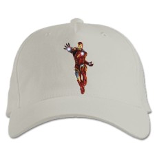 Бейсболка с принтом Марвел Железный Человек - белая