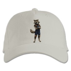 Бейсболка с принтом Марвел Ракета - белая