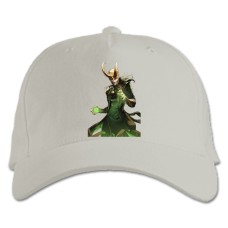 Бейсболка с принтом Марвел Локи - белая