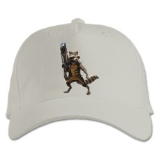 Бейсболка с принтом Марвел Ракета Герой - белая