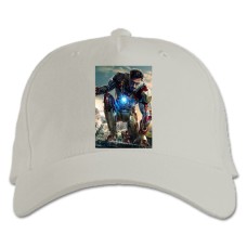 Бейсболка с принтом Марвел Железный Человек Принт - белая