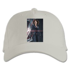 Бейсболка с принтом Марвел Черная Вдова - белая