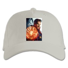 Бейсболка с принтом Марвел Доктор Стрендж Герой - белая