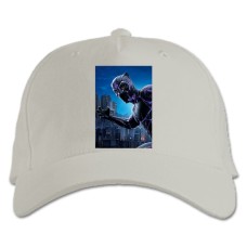 Бейсболка с принтом Марвел Герой Черная Пантера - белая