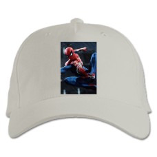 Бейсболка с принтом Марвел Человек Паук Герой Принт - белая
