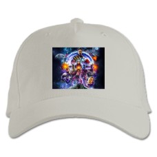 Бейсболка с принтом Марвел Персонажи Принт - белая