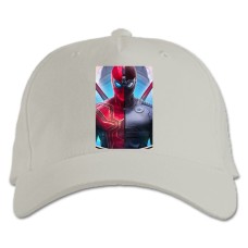 Бейсболка с принтом Марвел Человек Паук Герой - белая